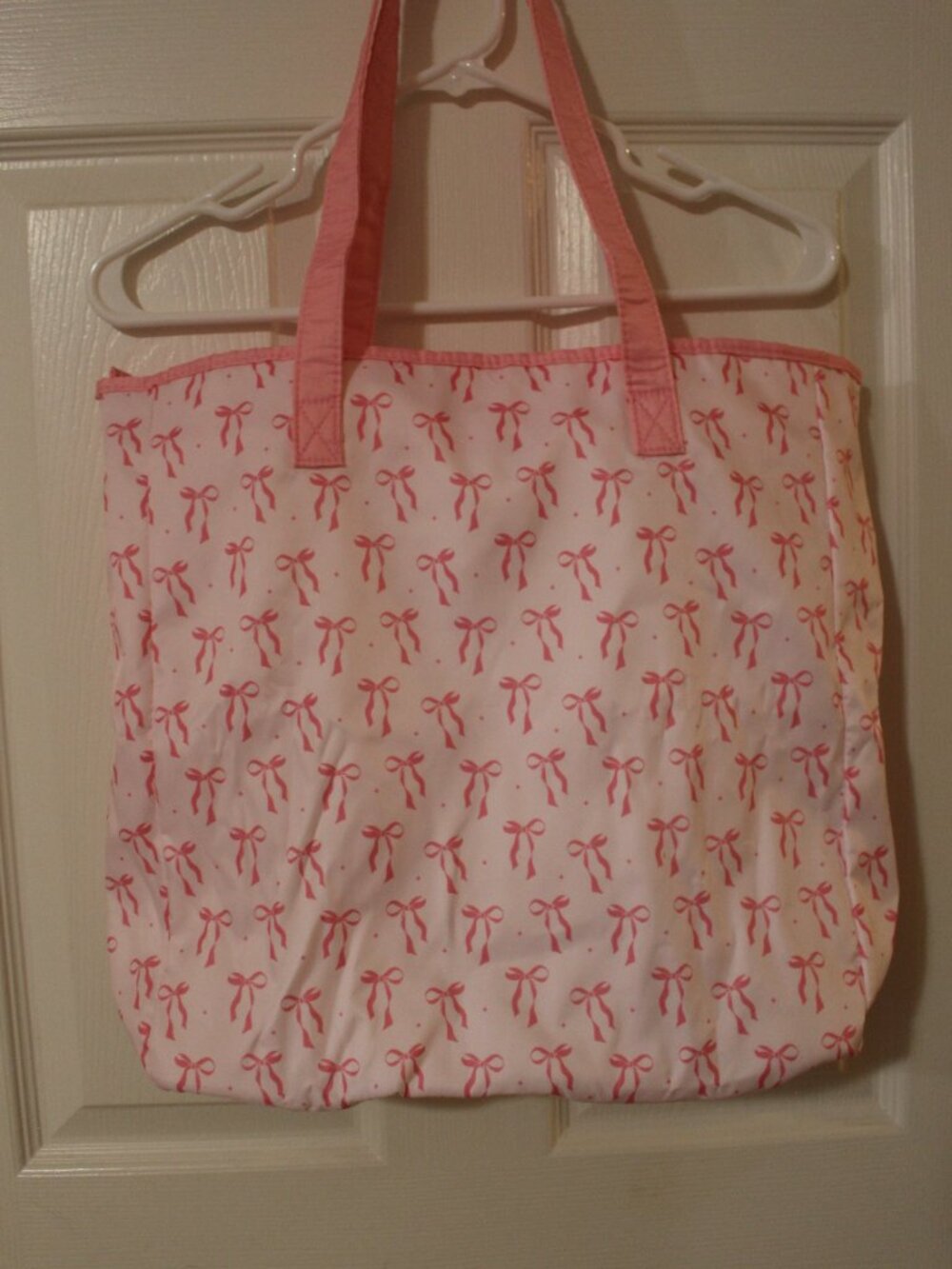 MEOKY Pink Bow 15L Utility Tote Bag with Tumbler Holder SKUK